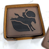 Arcadia Rodeo Leatherette Coaster Set