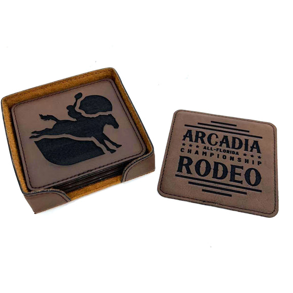 Arcadia Rodeo Leatherette Coaster Set