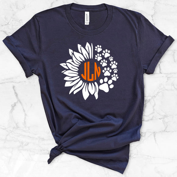 Wildcats Sunflower Paw Monogram Shirt (Navy)