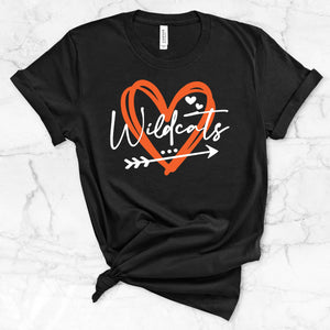 Wildcats Scribble Heart Arrow Shirt (Black)