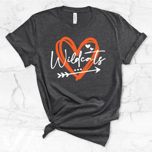 Wildcats Scribble Heart Arrow Shirt (Dark Heather Gray)