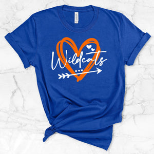 Wildcats Scribble Heart Arrow Shirt (Royal)